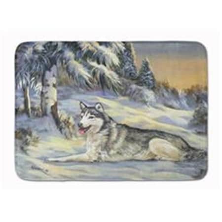 Carolines Treasures 19 x 27 in. Siberian Husky Winterscape Machine Washable Memory Foam Mat PPP3274RUG